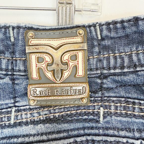Rock Revival Men's Wales Alt Straight Leg Distressed Jeans Size 36 - Picture 3 of 15